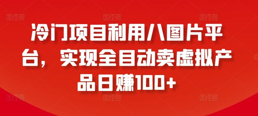 冷门项目利用八图片平台，实现全目动卖虚拟产品日赚100+【揭秘】-云泽轻创网