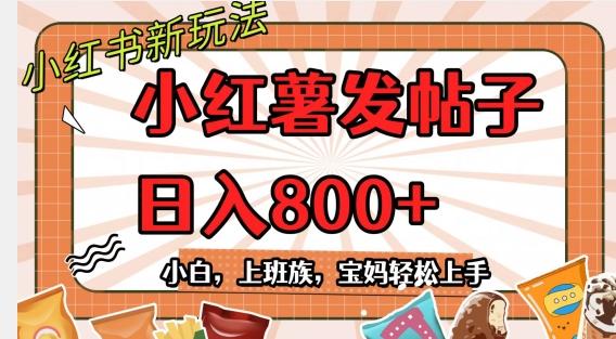 小红薯发日常帖子，日入800+小白专属项目可批量操作-云泽轻创网