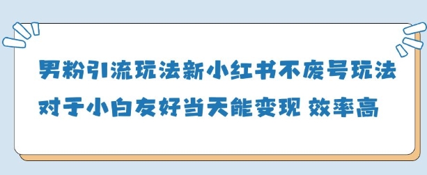 男粉引流玩法(新)，玩法友好做的好当天就能变现-云泽轻创网