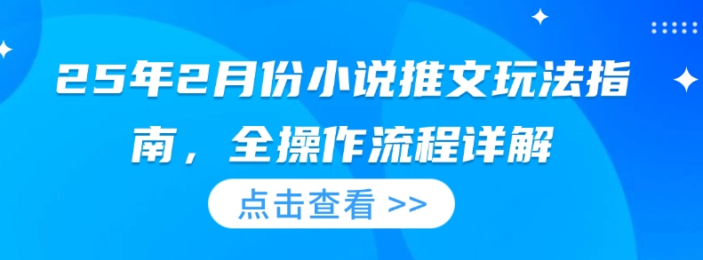 25年2月份小说推文玩法指南，全操作流程详解-云泽轻创网