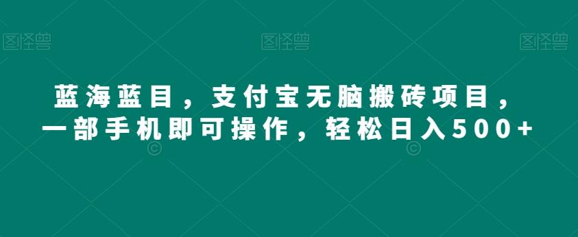 蓝海蓝目，支付宝无脑搬砖项目，一部手机即可操作，轻松日入500+-云泽轻创网