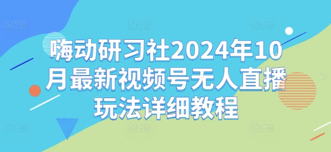 嗨动研习社2024年10月最新视频号无人直播玩法详细教程-云泽轻创网