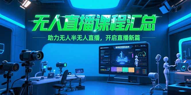 无人直播课程汇总，含非实时防风技术，助力无人半无人直播，开启直播新篇-云泽轻创网