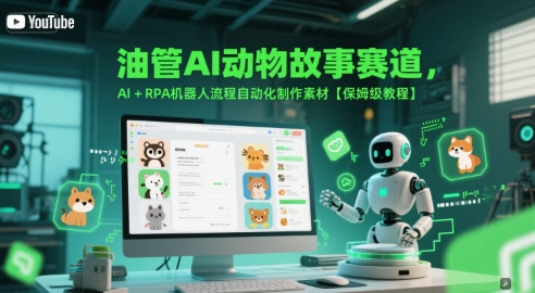 油管AI动物故事赛道，AI+RPA机器人流程自动化制作素材【保姆级教程】-云泽轻创网