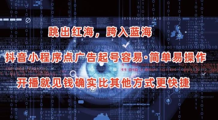 抖音小程序点广告项目，起号容易，简单易操作，开播就见有收益【揭秘】-云泽轻创网