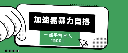 205新风口，加速器暴力自撸，单机日入1k+【揭秘】-云泽轻创网