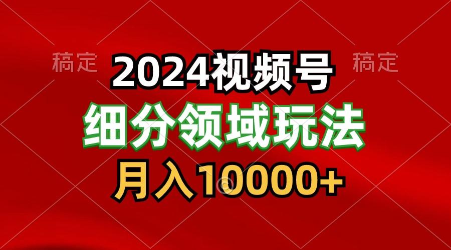 2024视频号分成计划细分领域玩法，每天5分钟，月入1W+-云泽轻创网