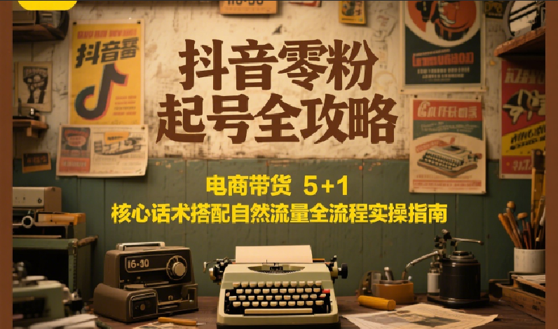 抖音零粉起号全攻略：电商带货 5+1 核心话术搭配自然流量全流程实操指南-云泽轻创网