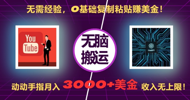 无需经验，0基础复制粘贴赚美刀，动动手指，月入3000+刀，无上限【揭秘】-云泽轻创网