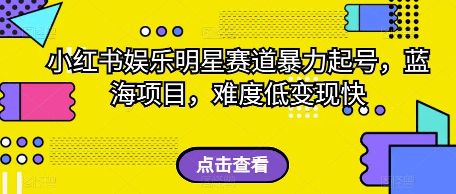 小红书娱乐明星赛道暴力起号，蓝海项目，难度低变现快【揭秘】-云泽轻创网