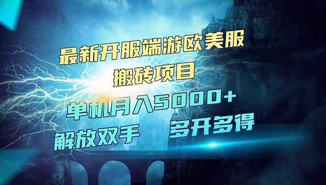 全网热门游戏欧美服端游搬砖，最新开服，项目红利期，单机月入5000+-云泽轻创网