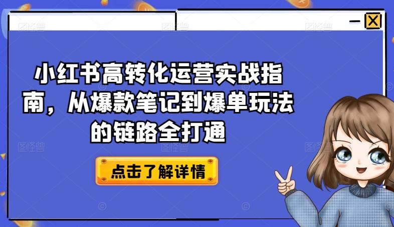 小红书高转化运营实战指南，从爆款笔记到爆单玩法的链路全打通-云泽轻创网
