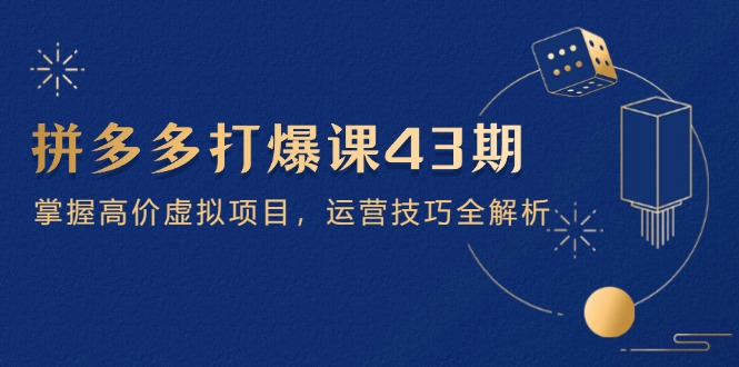 拼多多打爆课第 43 期，掌握高价虚拟项目，运营技巧全解析(15节-云泽轻创网