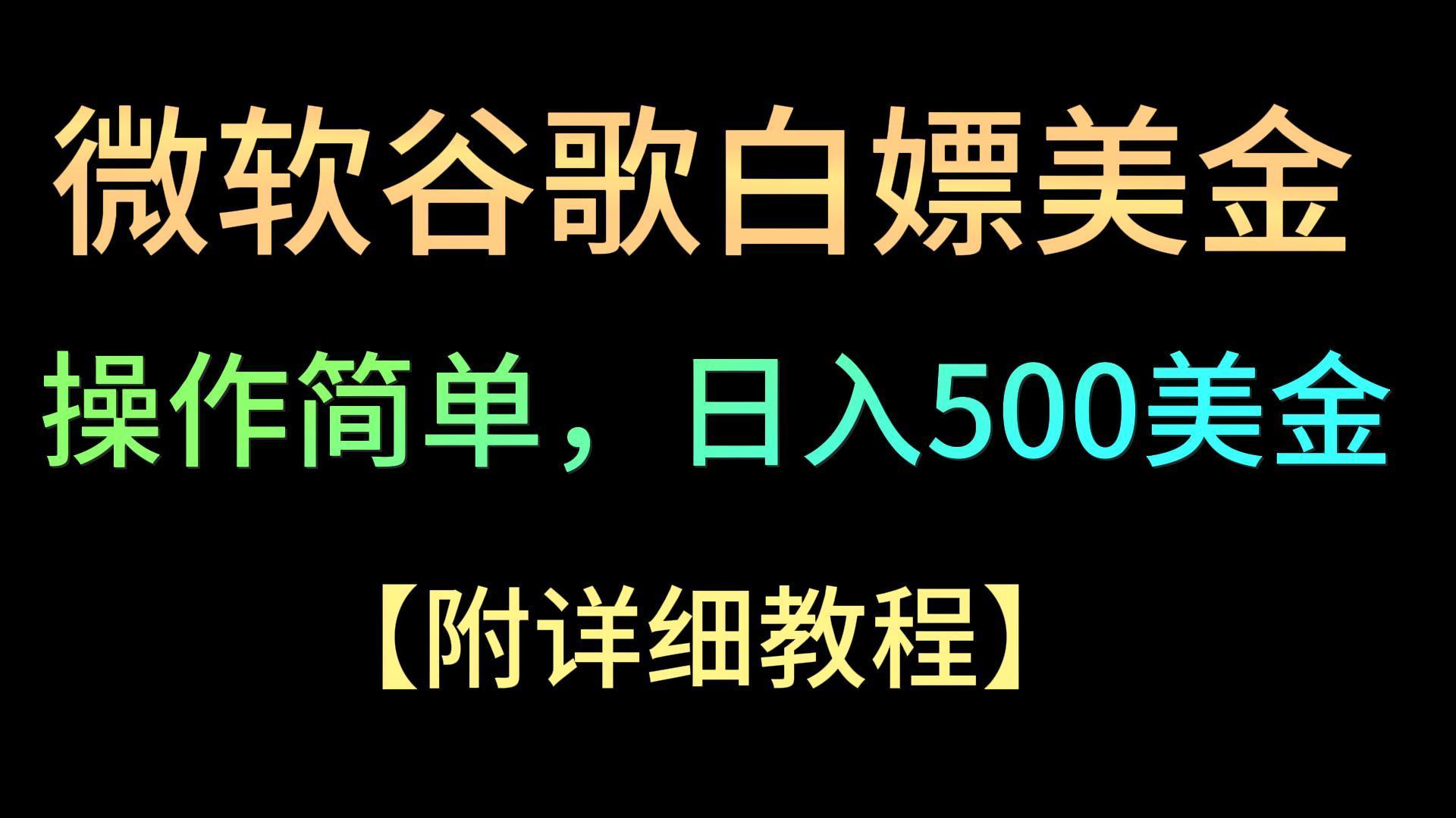 微软谷歌项目3.0，轻松日赚500+美金，操作简单，小白也可轻松入手！-云泽轻创网