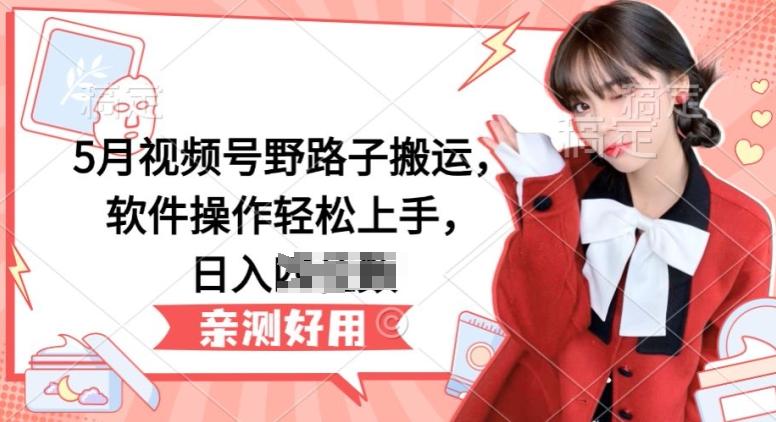 5月视频号野路子搬运，软件操作轻松上手，日入三位数【揭秘】-云泽轻创网