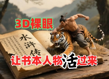 书本人物裸眼3D视频，新的玩法，流量超猛，保姆级教程-云泽轻创网