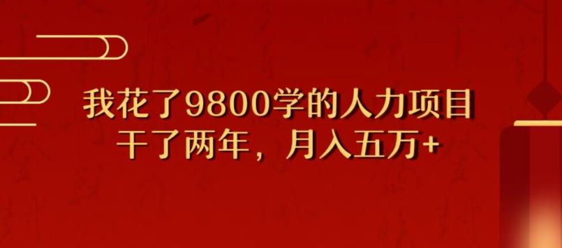 我花了9800学习，干了两年赚了70万的人力项目-云泽轻创网