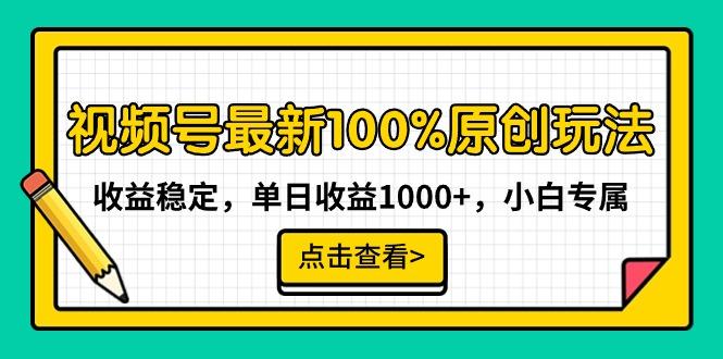 视频号最新100%原创玩法，收益稳定，单日收益1000+，小白专属-云泽轻创网