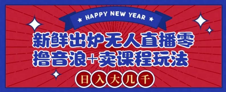 2024最新无人直播零撸音浪+卖课程玩法，日入大几千不是梦【揭秘】-云泽轻创网