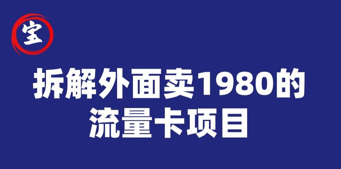 宝哥拆解外面卖1980手机流量卡项目，0成本无脑推广-云泽轻创网