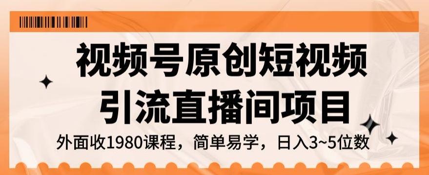 视频号原创短视频引流直播间项目，日入3~5五位数【揭秘】-云泽轻创网