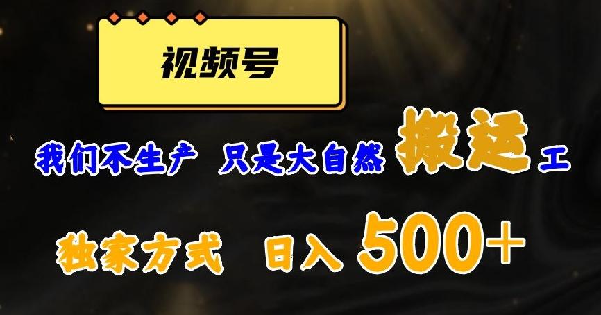 视频号轻松搬运日赚500+，一个1分钟1条原创视频【揭秘】-云泽轻创网