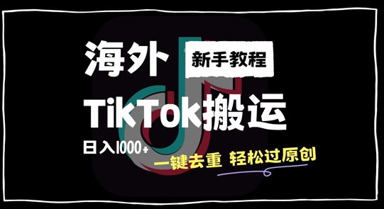 2024最新海外TikTok搬运玩法，一键去重轻松过原创，新手无经验也能日入1k【揭秘】-云泽轻创网