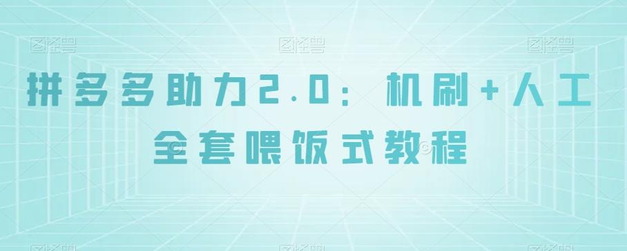 拼多多助力2.0：机刷+人工全套喂饭式教程【揭秘】-云泽轻创网