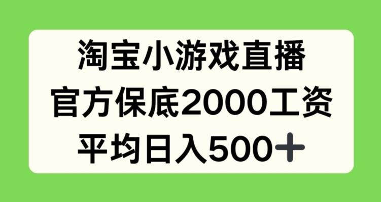 淘宝小游戏直播，官方保底2000工资，平均日入500+【揭秘】-云泽轻创网
