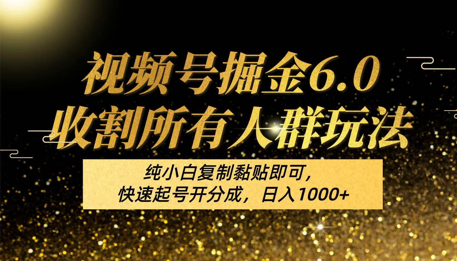 视频号掘金6.0收割所有人群玩法！纯小白复制黏贴即可，快速起号开分成，日入1000+-云泽轻创网