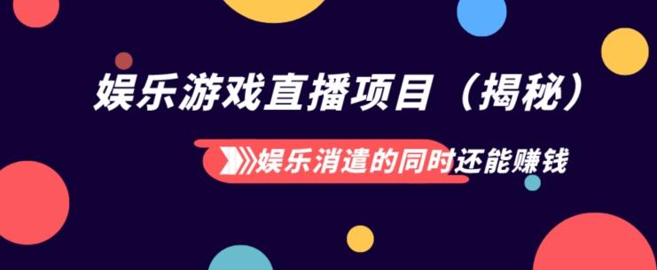 娱乐消遣的同时还能赚钱娱乐游戏直播项目（揭秘）-云泽轻创网