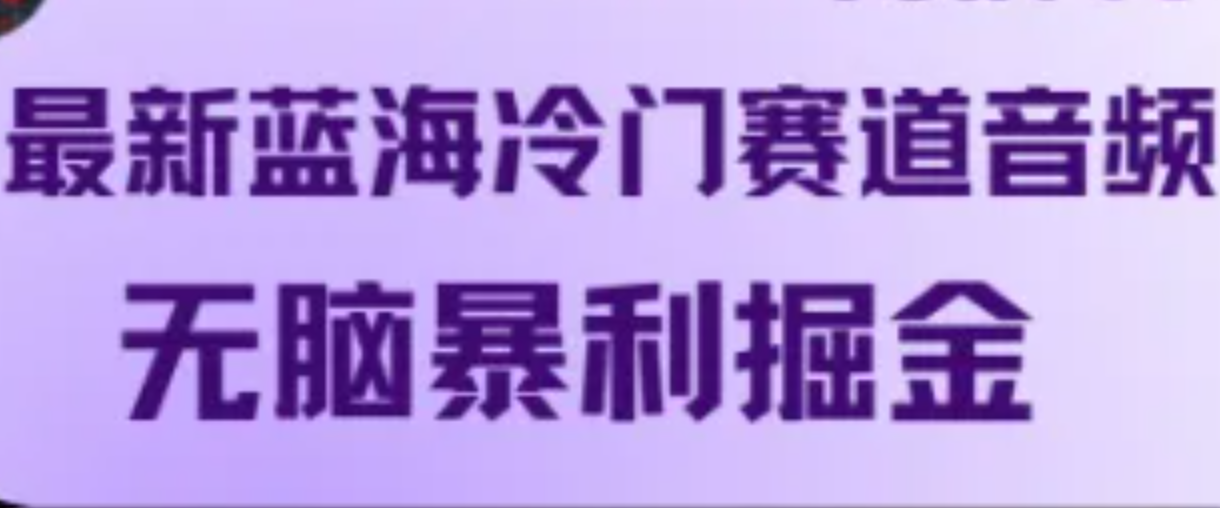 最新蓝海冷门赛道音频，无脑暴利掘金-云泽轻创网