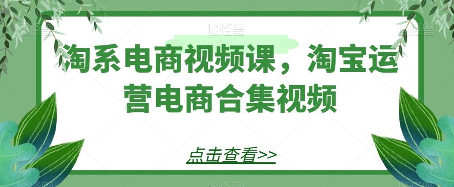 淘系电商视频课，淘宝运营电商合集视频-云泽轻创网