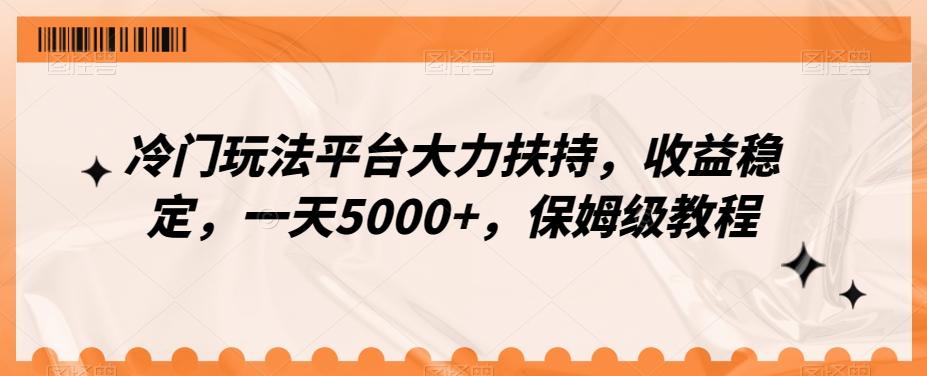 冷门玩法平台大力扶持，收益稳定，一天5000+，保姆级教程（附抖音7天起号法）-云泽轻创网
