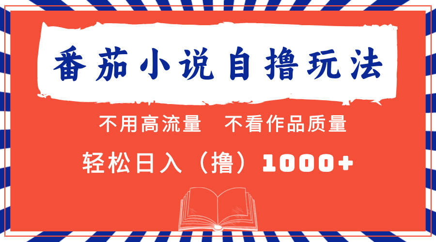 番茄小说最新自撸 不看流量 不看质量 轻松日入1000+-云泽轻创网