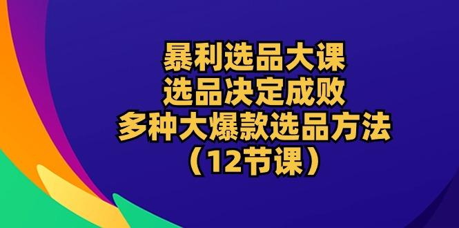 暴利 选品大课：选品决定成败，教你多种大爆款选品方法(12节课-云泽轻创网