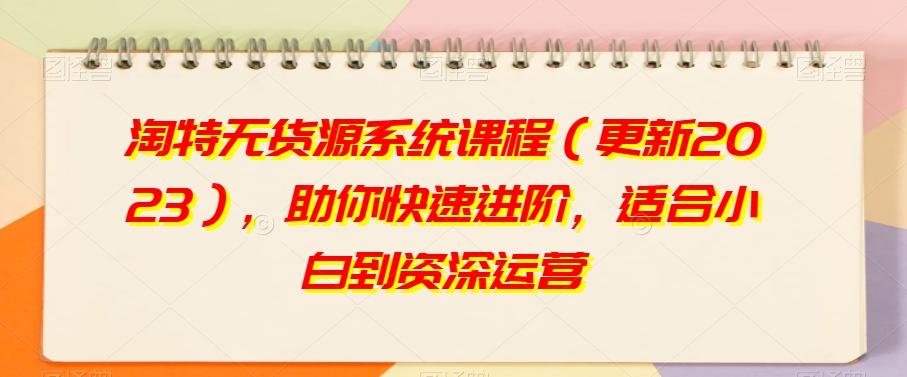 淘特无货源系统课程（更新2023），助你快速进阶，适合小白到资深运营-云泽轻创网