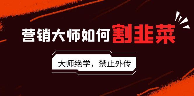 营销大师如何割韭菜：流量大师/讲故事大师/话术大师/卖货大师/成交大师/…-云泽轻创网