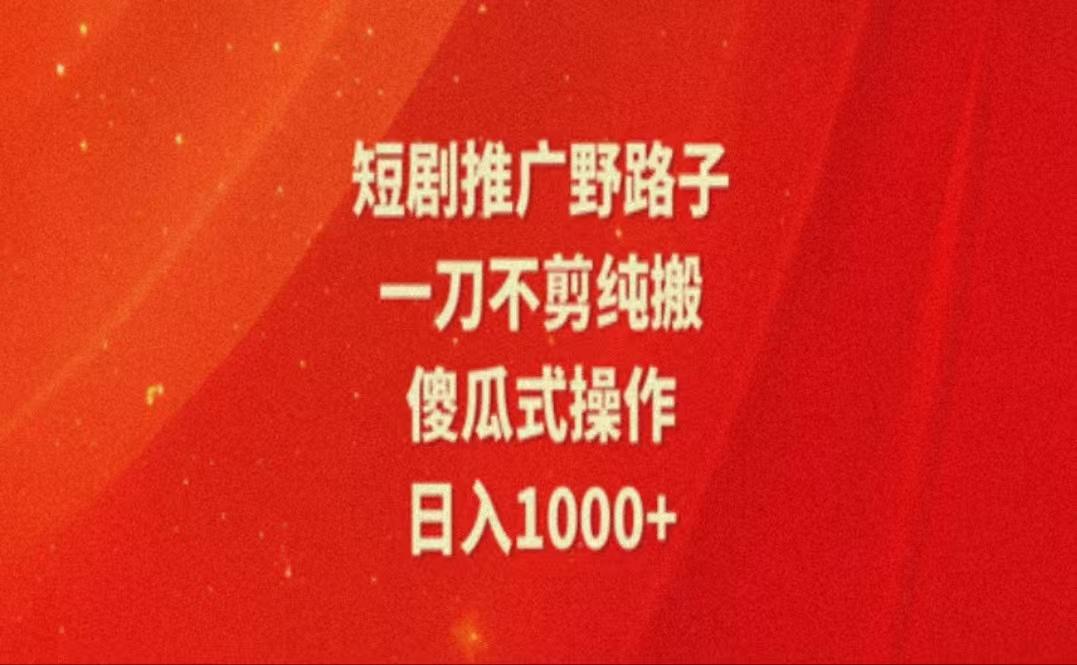 暑假风口项目，短剧推广全新玩法，一刀不剪纯搬运，轻松日入1000+-云泽轻创网
