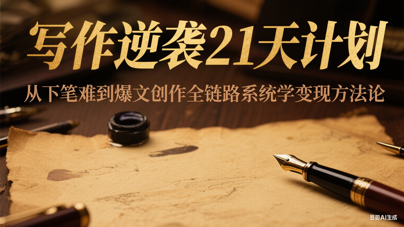 写作逆袭21天计划:从下笔难到爆文创作全链路系统学变现方法论-云泽轻创网