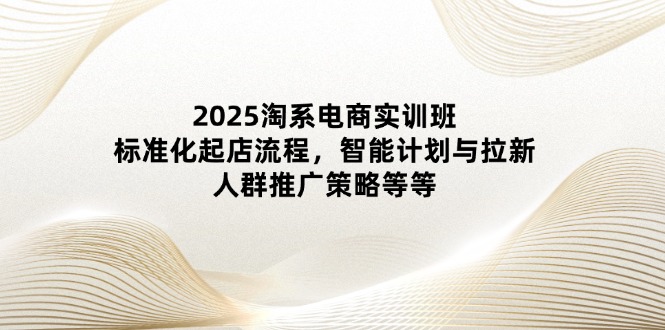 2025淘系电商实训班：标准化起店流程，智能计划与拉新，人群推广策略等等-云泽轻创网