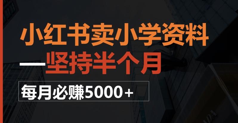 小红书卖小学资料，一坚持半个月，每月必赚5000+-云泽轻创网