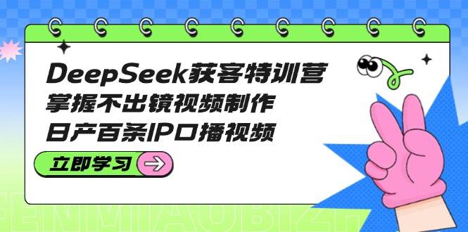DeepSeek获客特训营：掌握不出镜视频制作，日产百条IP口播视频-云泽轻创网