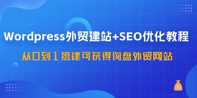 WordPress外贸建站+SEO优化教程，从0到1搭建可获得询盘外贸网站(57节课)-云泽轻创网