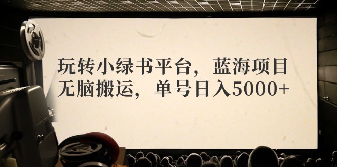 玩转小绿书平台，蓝海项目，无脑搬运，单号日入5000+-云泽轻创网