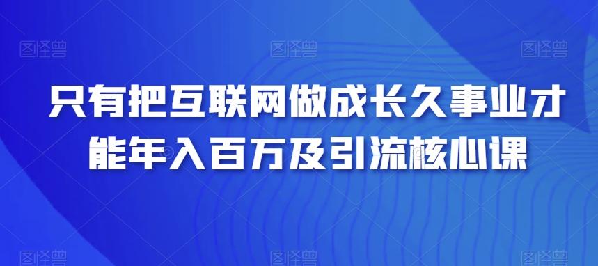 只有把互联网做成长久事业才能年入百万及引流核心课-云泽轻创网
