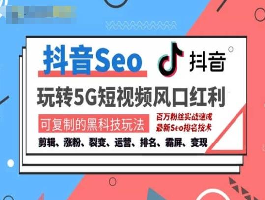 抖音SEO引流培训课程-抓住抖音风口，实现搜索排名，获取精准流量，快速成交变现-云泽轻创网