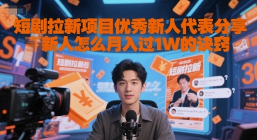 短剧拉新项目优秀新人代表分享新人怎么月入过1W的诀窍-云泽轻创网