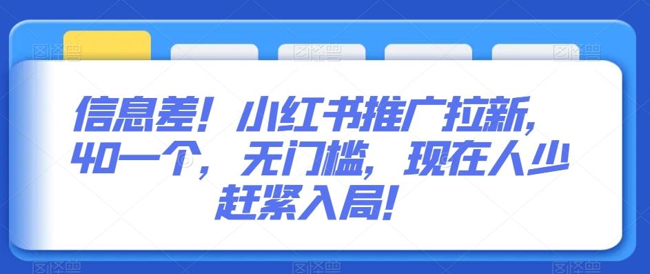 信息差！小红书推广拉新，40一个，无门槛，现在人少赶紧入局！-云泽轻创网