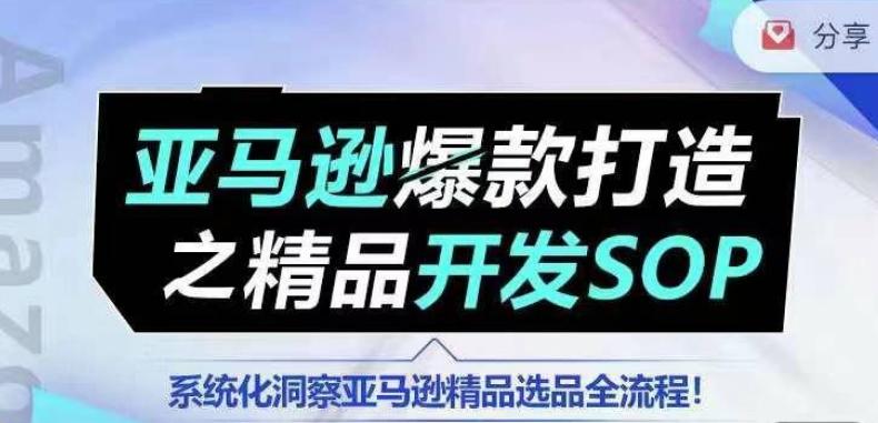 【训练营】亚马逊爆款打造之精品开发SOP，系统化洞察亚马逊精品选品全流程-云泽轻创网